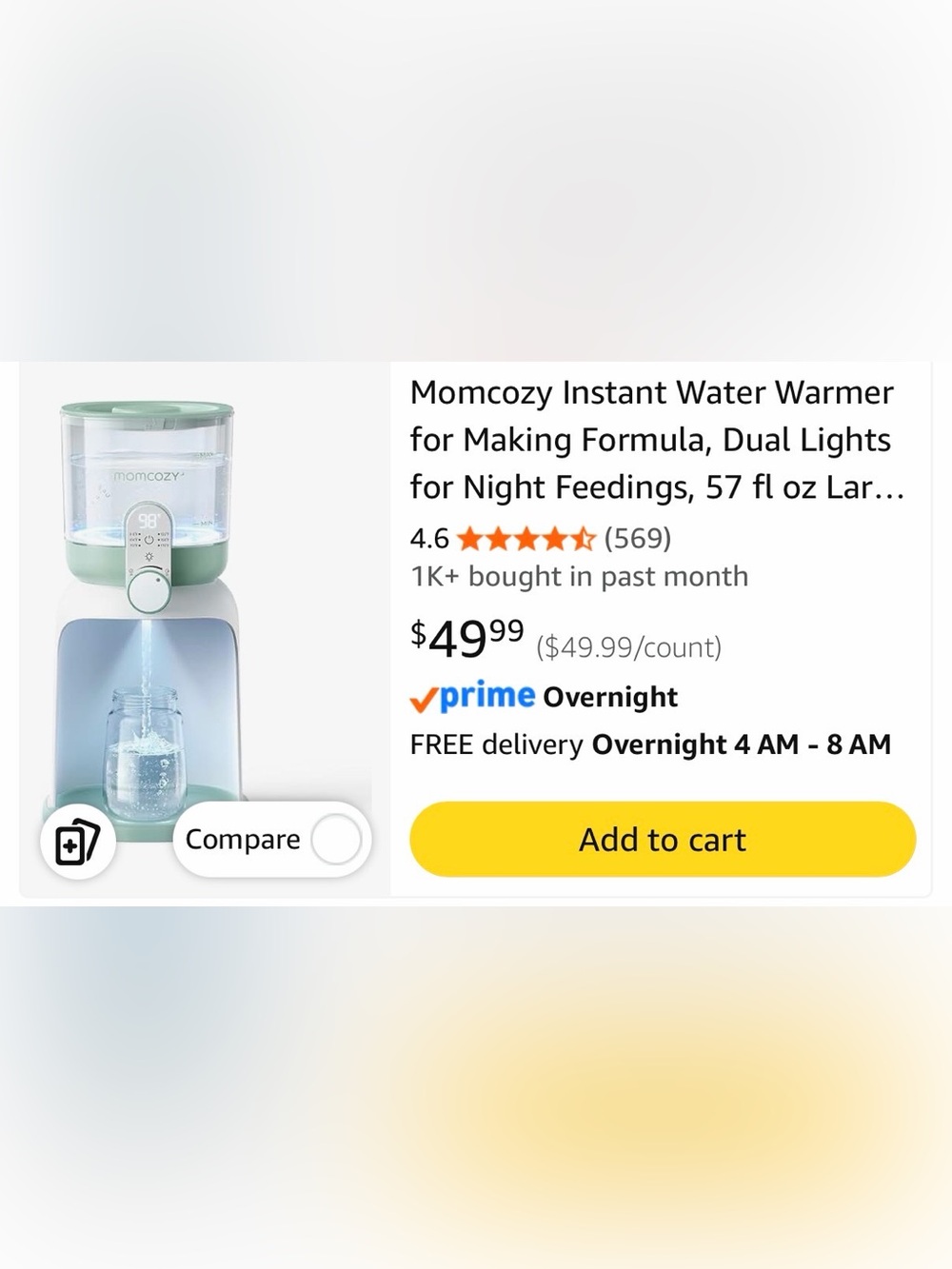 Momcozy Formula Water Warmer - Mint Green